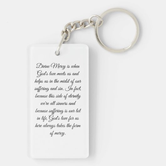 Göttliche Barmherzigkeit Schlüsselanhänger (Rückseite)