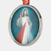 göttliche Barmherzigkeit Silbernes Ornament (Links)