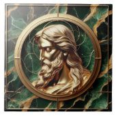 Göttliche Begegnung Jesus Gesicht in Verzierten Go Fliese (Vorderseite)
