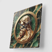 Göttliche Begegnung Jesus Gesicht in Verzierten Go Quadratische Wanduhr (Winkel)