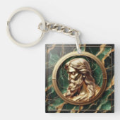 Göttliche Begegnung Jesus Gesicht in Verzierten Go Schlüsselanhänger (Vorderseite)