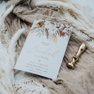Göttliche Boho-Floral-Roségold-Folie-Brautparty Folieneinladung