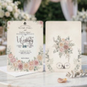 Göttliche Boho-Rosé-Hochzeit Einladung