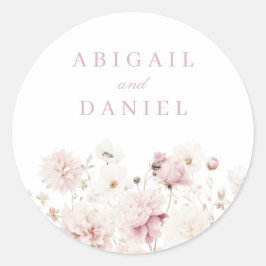 Göttliche Eleganz: Blush Garden Hochzeit der Blume Runder Aufkleber