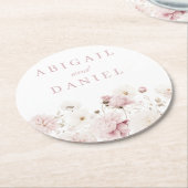 Göttliche Eleganz: Blush Garden Hochzeit der Blume Runder Pappuntersetzer (Angewinkelt)