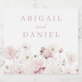Göttliche Eleganz: Blush Garden Hochzeit der Blume Schaumweinetikett (Einzelnes Label)
