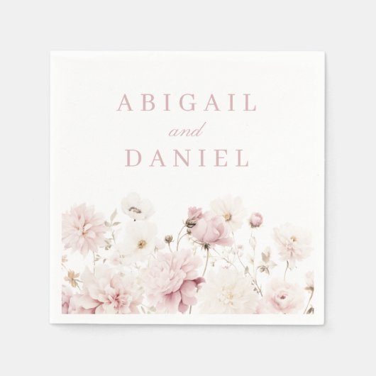 Göttliche Eleganz: Blush Garden Hochzeit der Blume Serviette (Vorderseite)