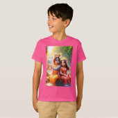 Göttliche Eleganz: Radhe Krishna Print on T - Shir T-Shirt (Vorne ganz)