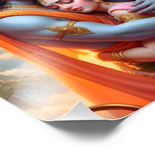 Göttliche Embrace: Ram und Sitas Gewerkschaft Fotodruck (Ecke)