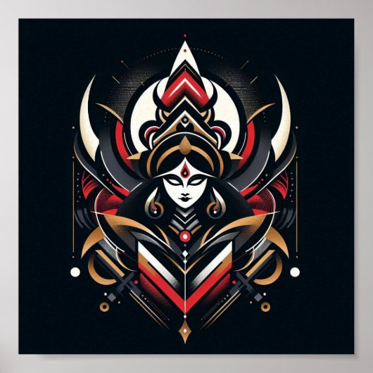 Göttliche Energie - Abstrakte Durga Poster (Vorne)