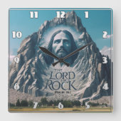 Göttliche Gegenwart auf Majestic Peak Quadratische Wanduhr (Vorderseite)