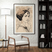 Göttliche Göttinnen-Linienkunst Poster