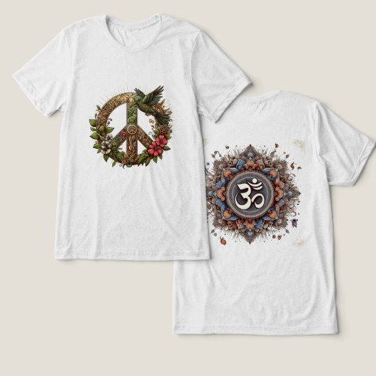 Göttliche Harmonie: Die ॐ Mandala Tri-Blend Shirt (Design Vorderseite & Rückseite)
