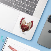 "Göttliche Herzflügel" Aufkleber (Laptop mit iPhone)