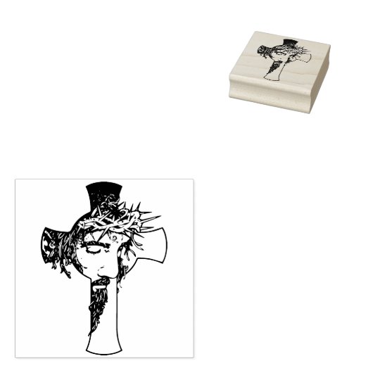 Göttliche Impressionen - Jesus und die Kreuzholzku Gummistempel (Stempel)