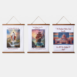 Göttliche Inspiration: Gottes Segen-Band Wandteppich Mit Holzrahmen