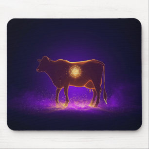 Göttliche Kuh-Silhouette Govardhan Puja Spiritua Mousepad