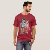 Göttliche Liebe: Radha Krishna T-Shirt (Vorne ganz)