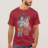 Göttliche Liebe: Radha Krishna T-Shirt (Vorderseite)