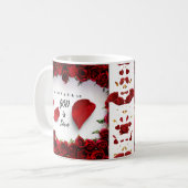 Göttliche Liebe Tasse: Gott ist Liebe Rote Rosen - Kaffeetasse (Vorderseite Links)