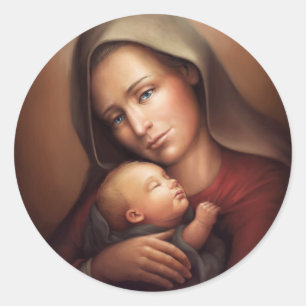 Göttliche Mutter Runder Aufkleber