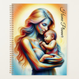 Göttliche Mutter und Kind strahlende Szene Planer