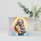 Göttliche Mutter und Kind strahlende Szene Postkarte (Stehend Vorderseite)