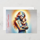 Göttliche Mutter und Kind strahlende Szene Postkarte (Vorne/Hinten)