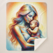 Göttliche Mutter und Kind strahlende Szene Sherpadecke (Vorderseite)