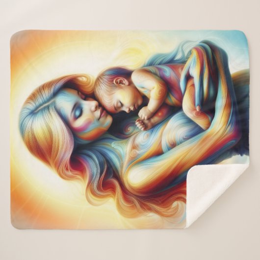Göttliche Mutter und Kind strahlende Szene Sherpadecke (Vorderseite (Horizontal))