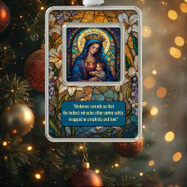 Göttliche Mutterschaft Madonna und Jesuskind mit g Rahmen-Ornament Silber