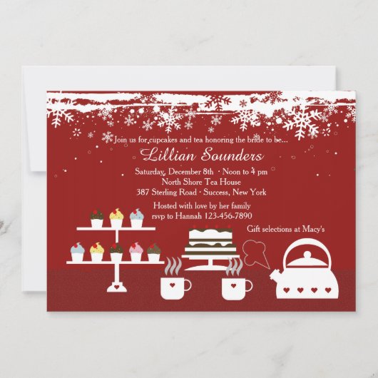 Göttliche Nachtische Winter-Thema Einladung (Vorderseite)