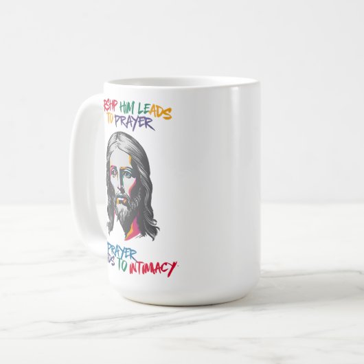 Göttliche Offenbarung: Ihn anbeten Kaffeetasse (Vorderseite Links)