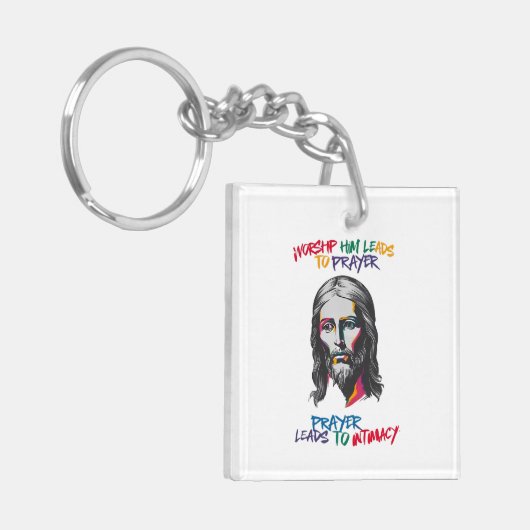 Göttliche Offenbarung: Ihn anbeten Schlüsselanhänger (Vorderseite links)