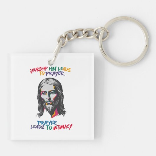 Göttliche Offenbarung: Ihn anbeten Schlüsselanhänger (Rückseite)