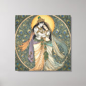 Göttliche Radhe Krishna Leinwand Wandkunst – Spiri (Vorderseite)