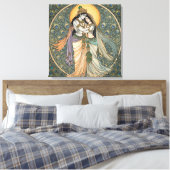 Göttliche Radhe Krishna Leinwand Wandkunst – Spiri (Insitu (Schlafzimmer))