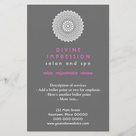 Göttliche rosa Eindrucks-Vertikale Flyer (Vorne)