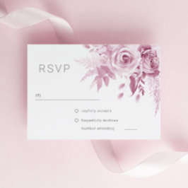 Göttliche Rosa-Rose-Hochzeit RSVP Karte
