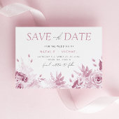 Göttliche Rosa-Rose-Hochzeit Save The Date