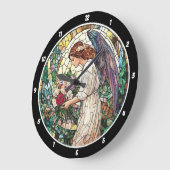 Göttliche Rose Garden Gesteinigte Glasangel Mauer Große Wanduhr (Winkel)
