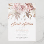 Göttliche Rose Gold Blush Blütensüß 16 Party Folieneinladung<br><div class="desc">Göttliche Rose Gold Blush Blumenstrauß Schwarze Blüte 16 Party Foil Einladung Dusty Rose Girls 16 . Geburtstag Geburtstagsparty Einladung Weitere Einladungen in unserem Nest und Nest Store</div>