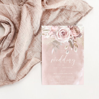 Göttliche schöne Dusty Rose Blush Wedding Einladung