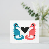 Göttliche Seepferde in Liebe Postkarte (Stehend Vorderseite)