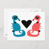 Göttliche Seepferde in Liebe Postkarte (Vorne/Hinten)