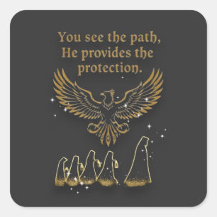 Göttliche Sicht spirituelle Accessoire-Kollektion Quadratischer Aufkleber