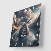 Göttliche Solidität: Der Herr ist mein Stein Quadratische Wanduhr (Winkel)