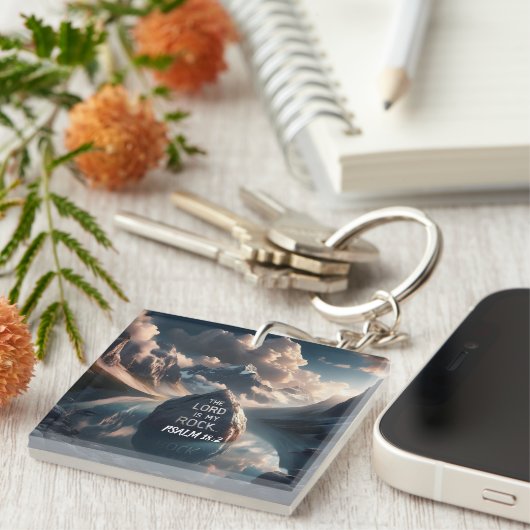 Göttliche Solidität: Der Herr ist mein Stein Schlüsselanhänger (Vorderseite rechts)