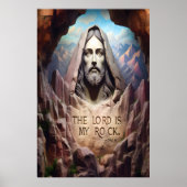 Göttliche Statue: Der Herr ist mein Stein Poster (Vorne)