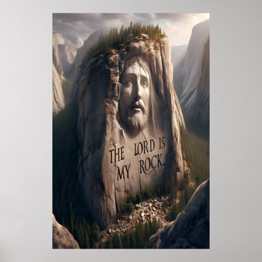Göttliche Statue: Der Herr ist mein Stein Poster (Vorne)